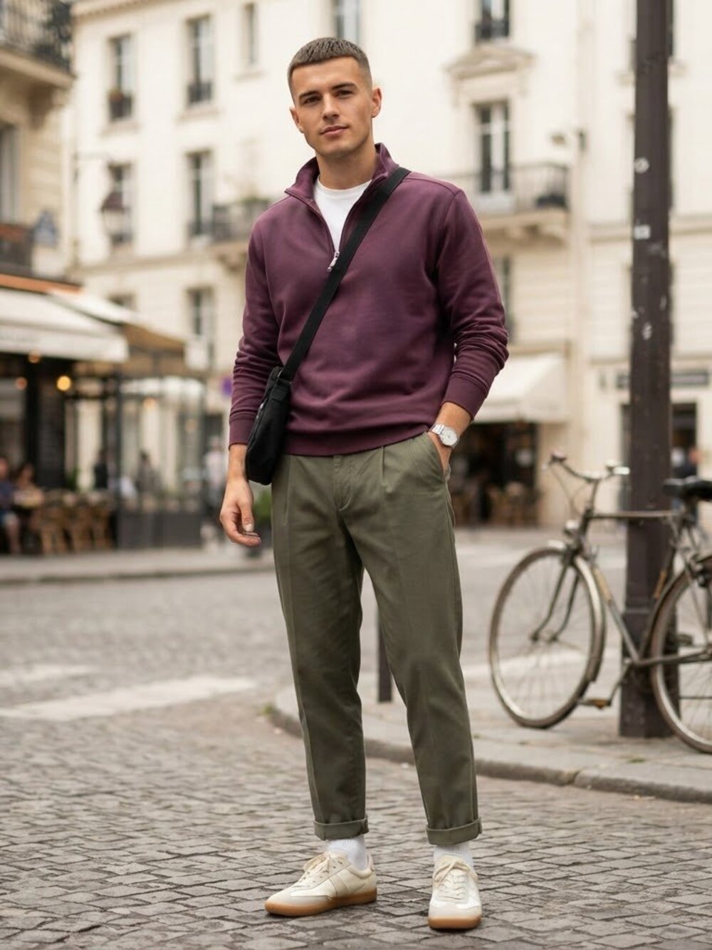 TOMMY BAHAMA Fall Burgundy 100% Pima Cotton 1/4 Zip Pullover Sweater Men Size L